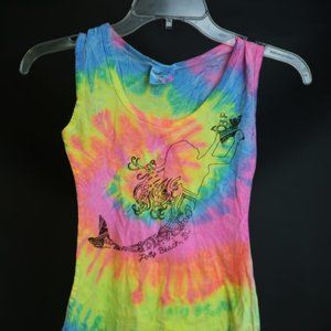Super Bright Tie Dye Fringe Tank Top Kid's Size Medium